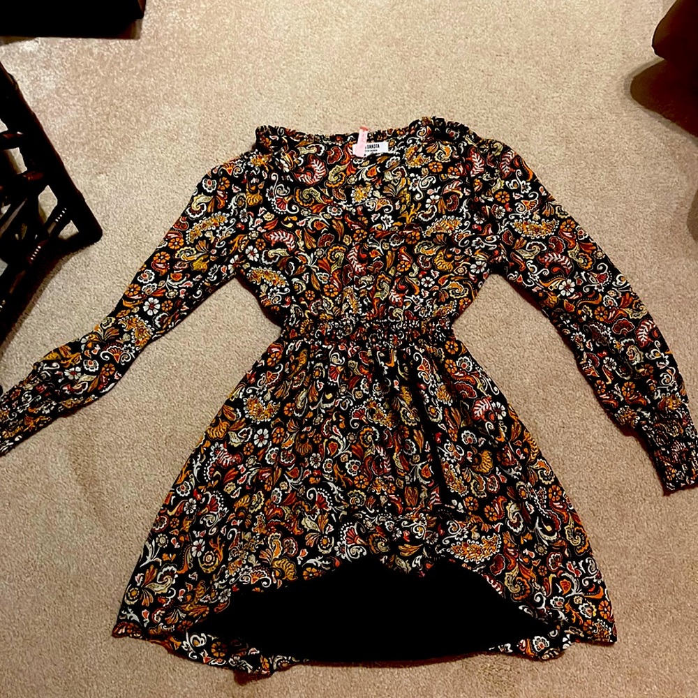 An orange black white and red dress from Steve Madden xs